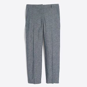 J. Crew Cotton-Linen Chambray Skimmer Ankle Pant